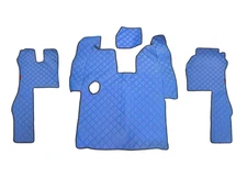 Blue Eco Leather Floor Mats And Engine Cover For Scania R 2014-2016 Left Hand Drive