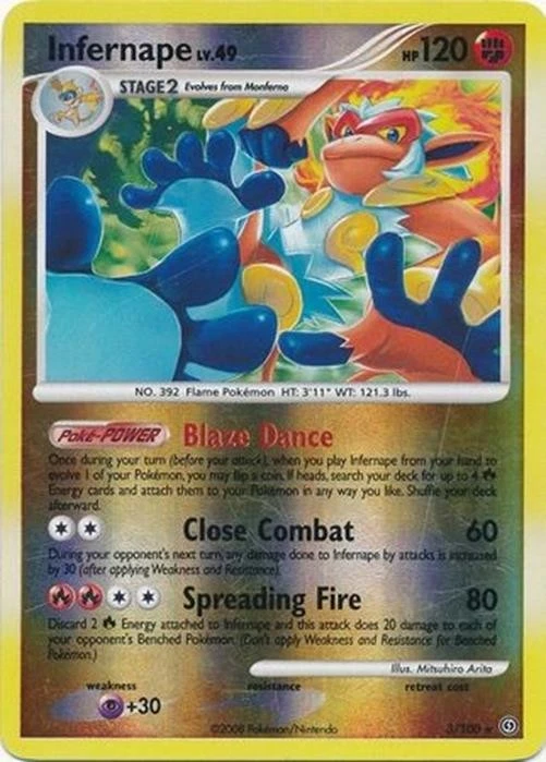 Infernape - 3/100 - Pokemon Stormfront Reverse Holo Rare NM