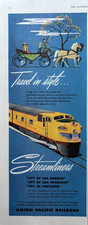 1950 Union Pacific Railroad Streamliners Travel Style Train Vintage Print Ad