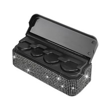 Bling Coin Holder for Car, Crystal Rhinestones Vehicle Storage Organizers Black