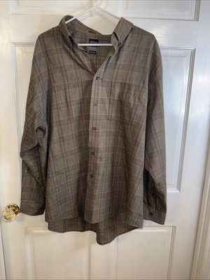 Arrow Men's XL Black Plaid Dress Shirt Long Sleeve Wrinkle Free Button Down