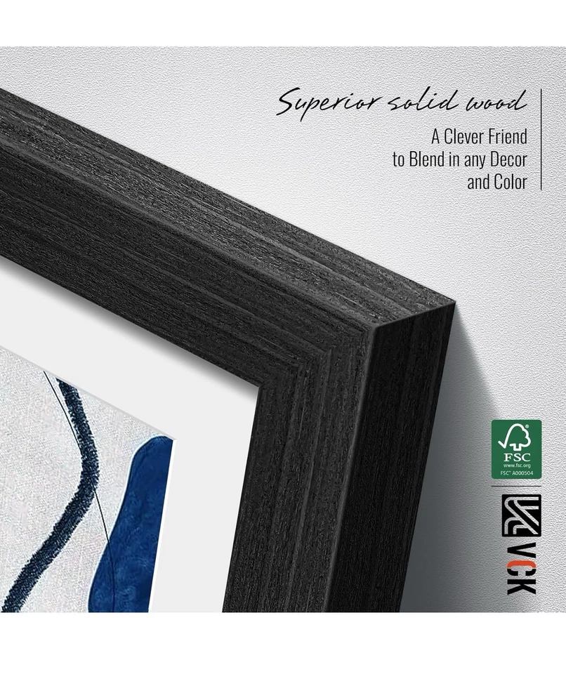 Paquete de 5 marcos de póster VCK 24x36, madera natural grano roble negro Foto 4 de 4