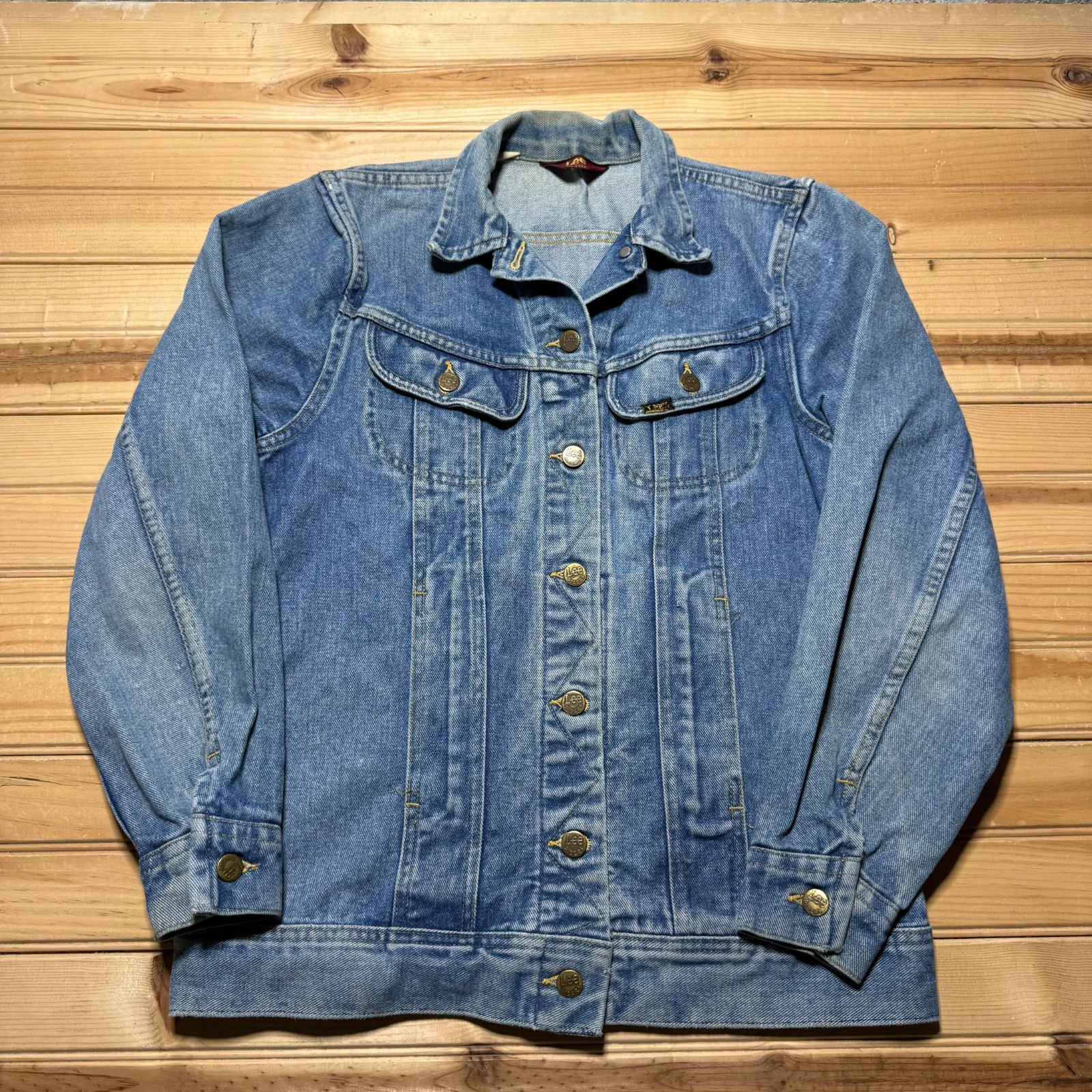 Vintage 70s 80s Lee Union Tag Blue Denim Trucker Jacket USA Made - Size 11/12