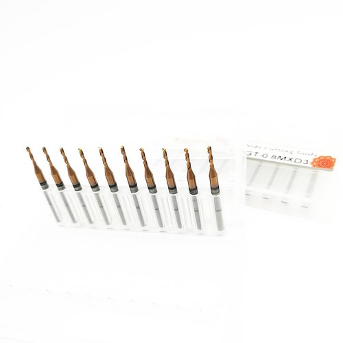 KLOT 10pcs TiCN Coated Whole Solid Carbide PCB Micro Drill Bit 2.4-2 ...