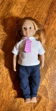 Battat LORI Pilot Doll Joanna ~ Mini 6" ~ Pants, Shirt, Pink Tie ~ Blonde Hair