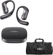 Openfit Pro (Black) Open Ear Headphones - with Black Gym Bag for Sports, Workout