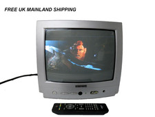 HITACHI C1426T 14" CRT Colour TV Retro Gaming RGB SCART 240p + Remote