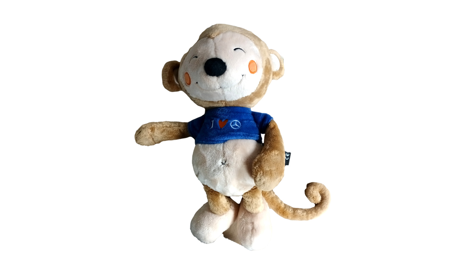 Mascotte Mercedes en peluche pour l'éveil de bébé en voyage