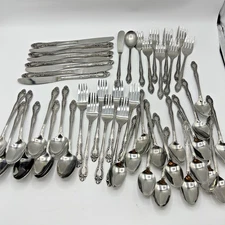 Ekco Eterna Cardiff Flatware 49 Pc Stainless Steel Fork Knife Spoon