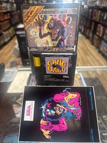 Crue Ball with Case & Manual (Sega Genesis, Vintage Video game)
