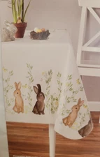 Way to Celebrate Easter Peva Tablecloth Bunny Vinyl 60 x 84 Rectangle New
