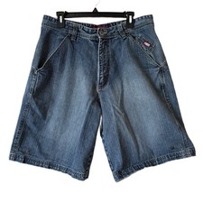 VINTAGE Mecca Jean Shorts Men s Denim Jorts Loose Baggy Hip Hop Y2K 90s SZ 35