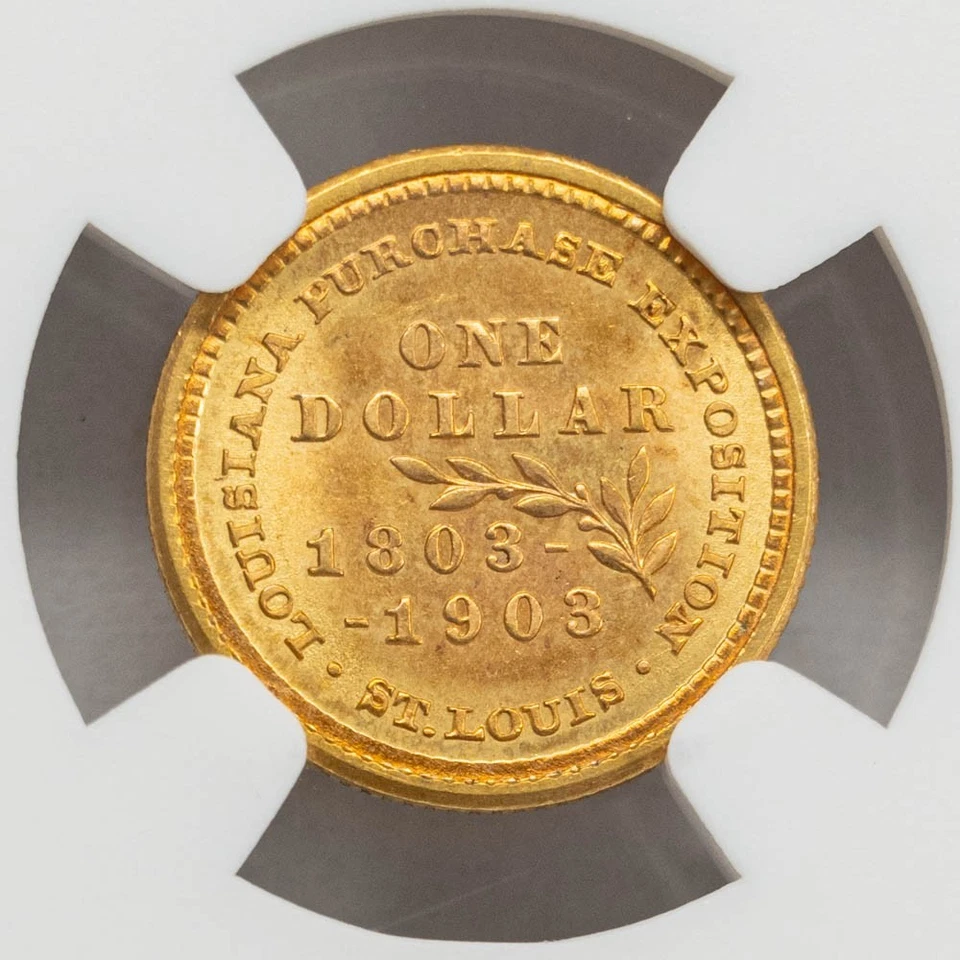 1903 $ McKinley Gold Dollar Louisiana Purchase MS65 NGC ~ CAC 950476-34 - Image 4 of 4