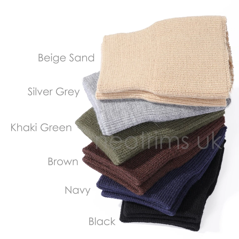 Rib Knit Cuff Pair Tubular Cuffing Bomber Jacket Sleeve Replacement Wool Acrylic - Image 4 of 4