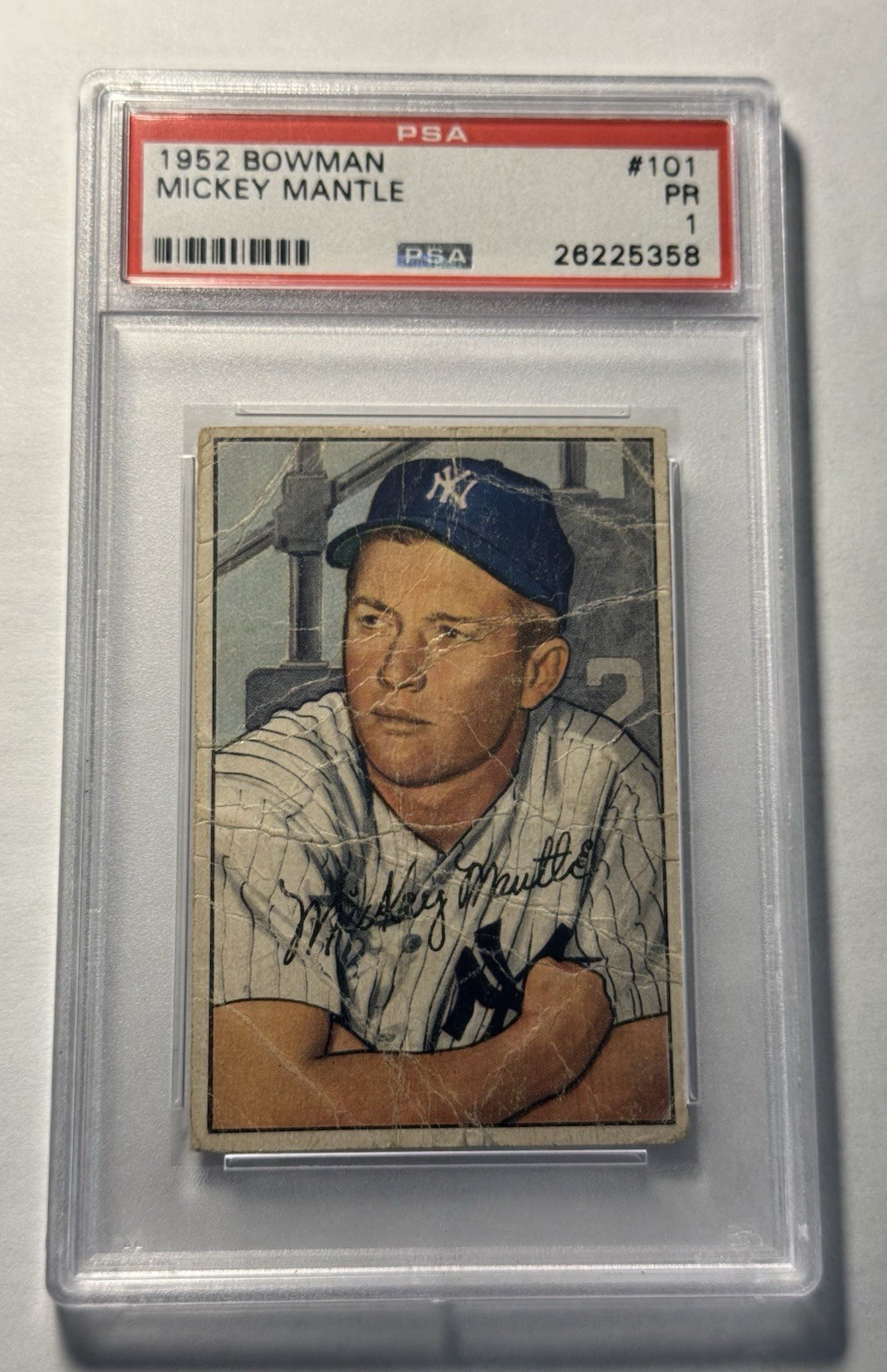 1952 Bowman #101 Mickey Mantle PSA 1