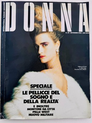 1985 Donna 80s vintage Italian fashion magazine pelle e pellicce Roberto Capucci