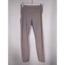 Athleta Gray High Rise Laser Cut Athletic Workout Leggings Pants Women's SMALL