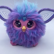 Furby Purple Plush Tie Dye Interactive Toy 2023 Glowing Ears, Working