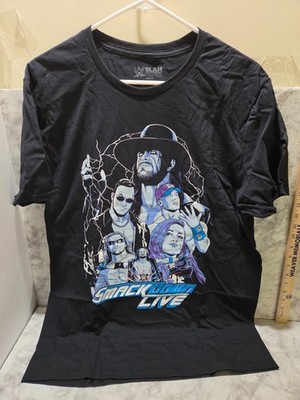 WWE Slam Crate Smackdown Live Undertaker Rock John Cena T-shirt L Loot Crate