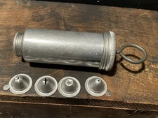 Vintage Aluminum 4" Icing Tube Cake Decorator Set with 4 Tips