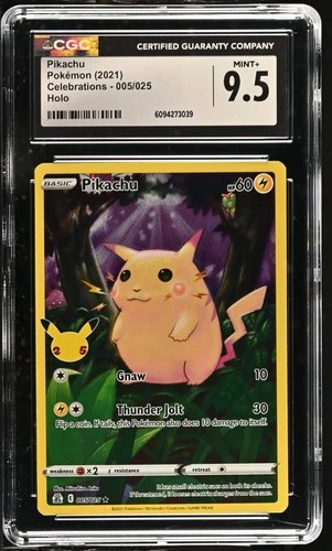 Pikachu 005/025 CGC 9.5 Celebrations Holo 2021 Pokemon Card