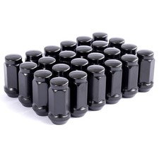 24 Pc 14x1.5 Lug Nuts Black 19mm Hex Compatible W Chevy 6 Lug Aftermarket Wheels