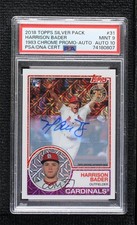 2018 Topps Silver Pack 1983 Design Chrome Series 1 Harrison Bader PSA 9 Auto d4f