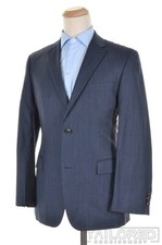 HUGO BOSS Recent Solid Blue 100 Wool Mens Blazer Sport Coat Jacket - 38 R