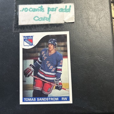 Cb51b #123 Thomas Sandstrom New York Rangers 1985/86 Topps Tomas