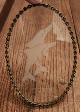 Oval Beveled Etched Clear Glass Dolphins Window Suncatcher