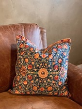 Vintage Floral Velvet Throw Pillow Covers 18x18 Boho Botanical Cushion Case