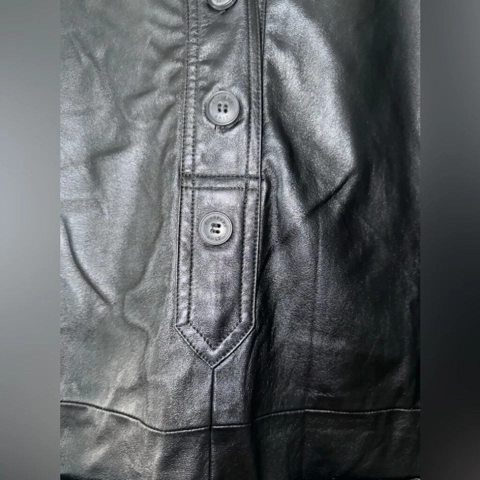 Vestido Burberry Brit Piel de Cordero Cuero Talla 8 Foto 2 de 4