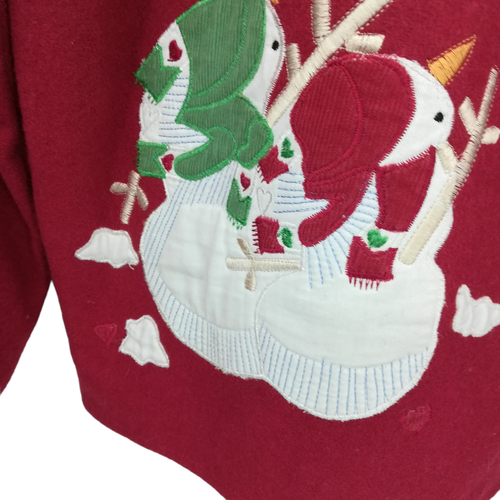 Take Two Wool Winter Red Christmas Blazer Jacket Size M Long Sleeve Button Up - Picture 3 of 17