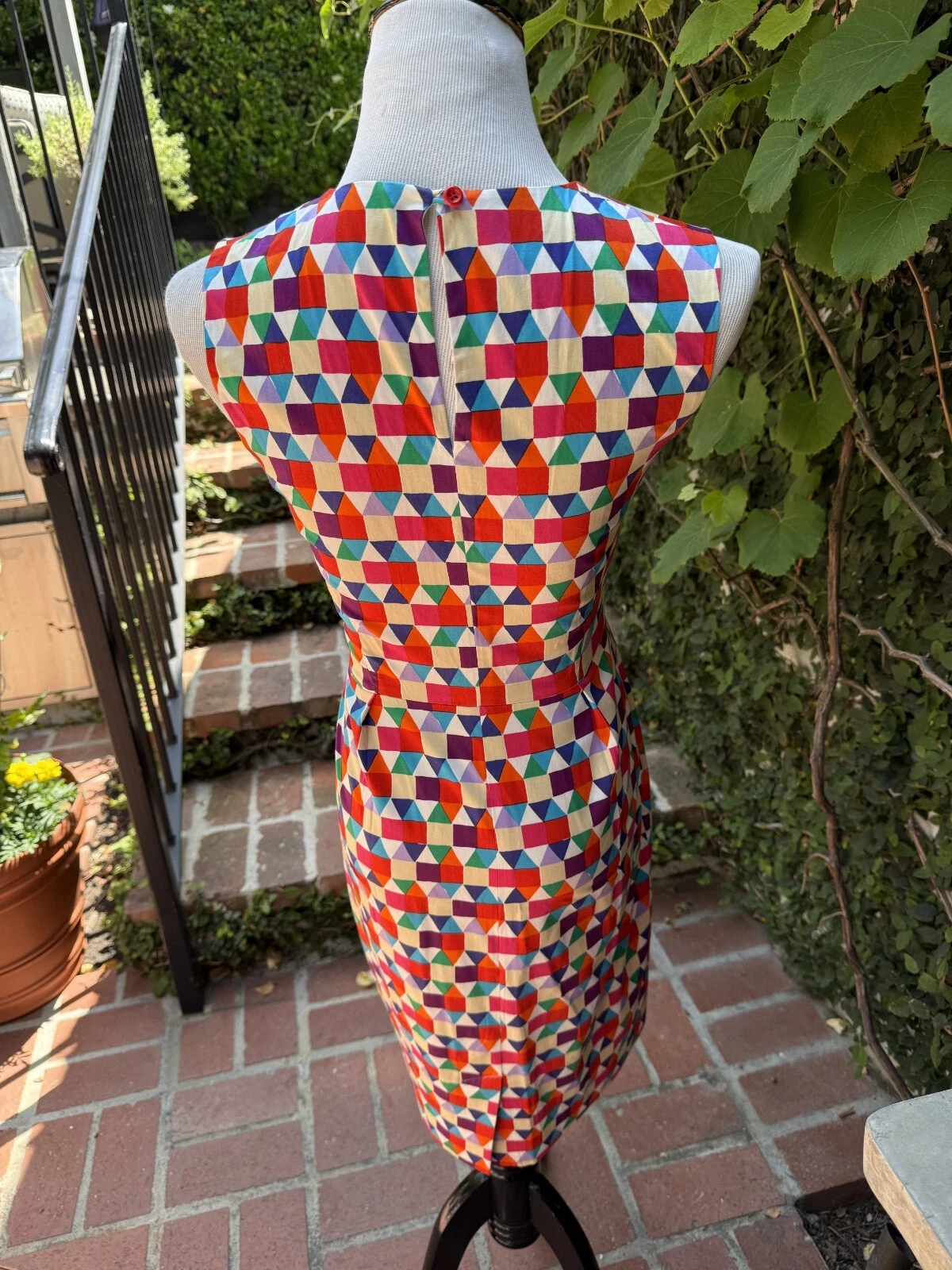 Abito Kate Spade Abbey in misto seta forma geometrica taglia 2