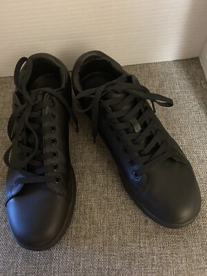 Raf Simons Orion Brushed Black Laceup Leather Low Top Sneakers Mens 40 