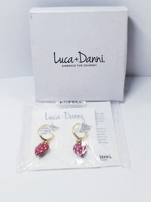 Luca Danni Strawberry Hoop Earrings