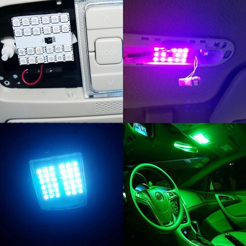 NUEVO 2x RGB Panel LED 24-SMD 5050 Interior Cúpula Luz Mapa Mapa Mapa Bombilla 3022 - Imagen 7 de 8