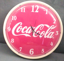 2008 Coca Cola clock 14" in diameter in working condition