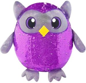 New SHIMMEEZ Oliver the Owl 8" Purple & Silver Sequin Plush Toy