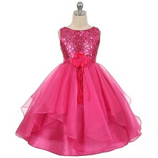 FUCHSIA Size 14 Flower Girl Dress Party Birthday Bridesmaid Wedding Prom Recital