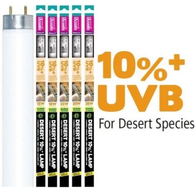 Arcadia Euro Range Reptile UVB Light Desert 10% T8 D3 Tube - 15W 18W 25W 30W 38W