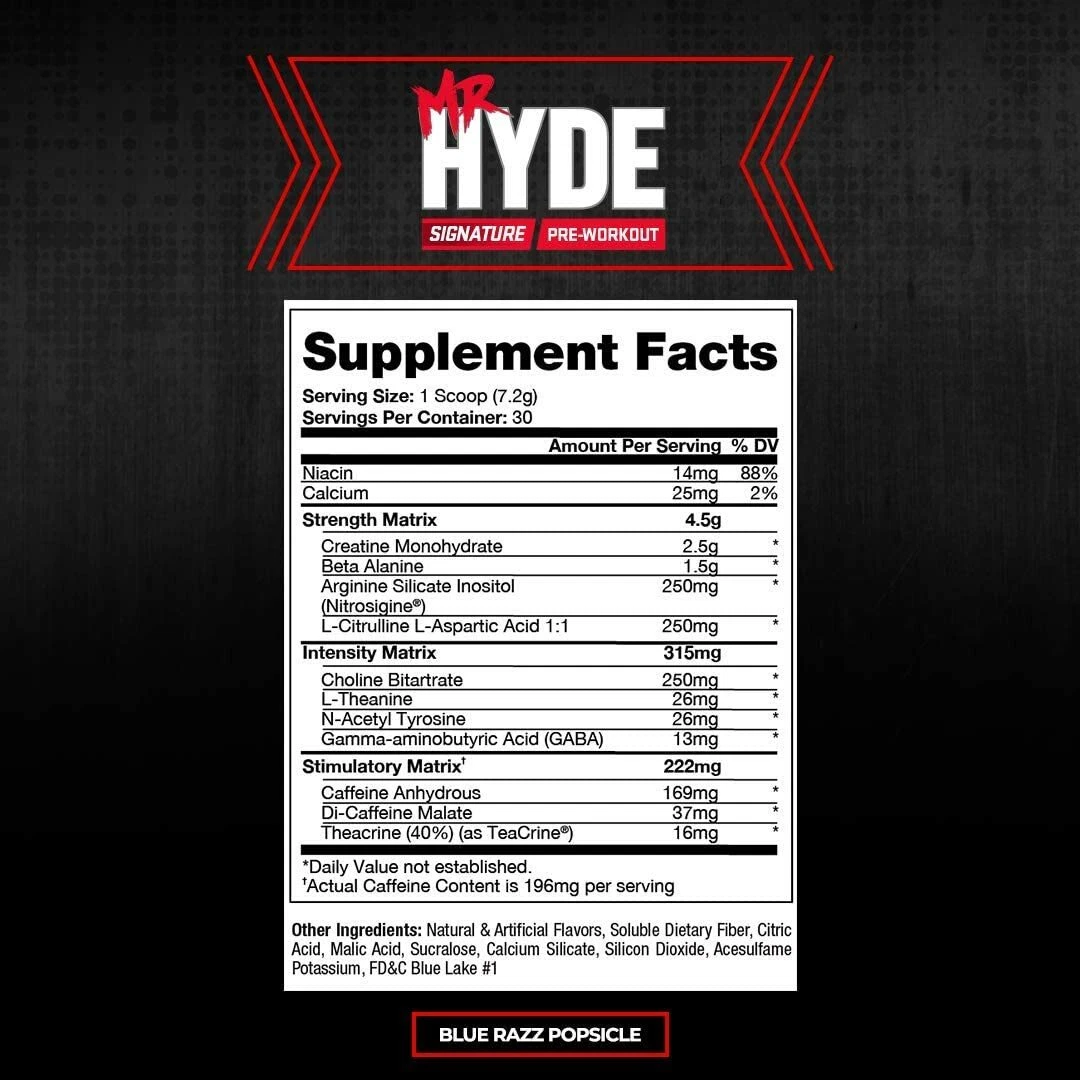 Mr Hyde Pre Workout Nutrition Facts EOUA Blog
