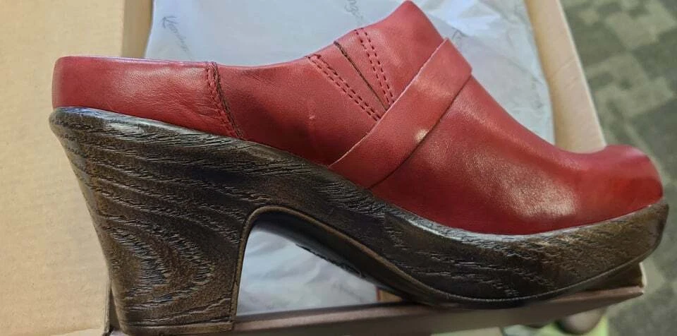 KLOGS KRAVINGS ANGIE LEATHER HEELED MULE CLOGS WOMENS ORIGINAL BOX