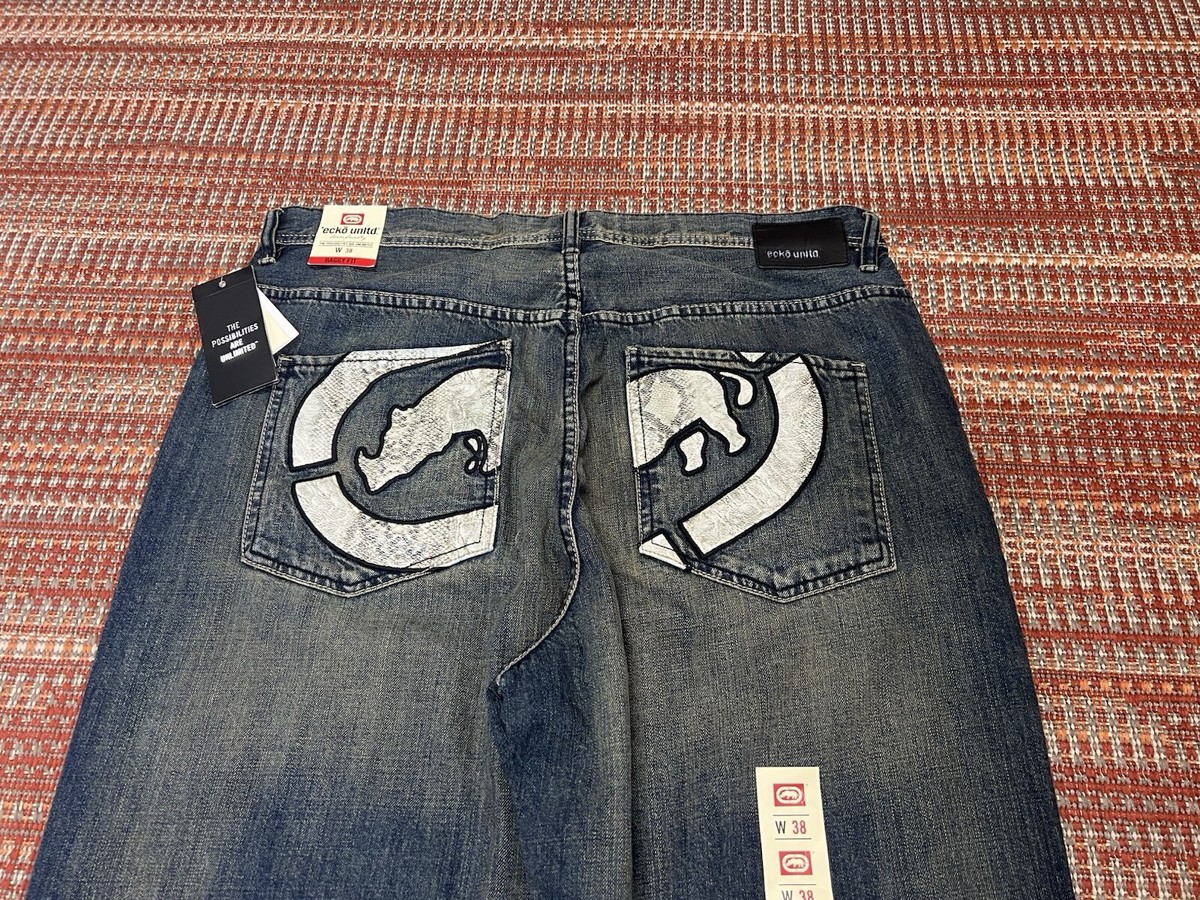Ecko Unltd Rhino Baggy Denim Jeans Men 38 Vintage Y2K Skater
