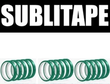 15 Rolls HEAT RESISTANT Tape Sublimation Press Transfer SUBLITAPE 4mmx33m GREEN