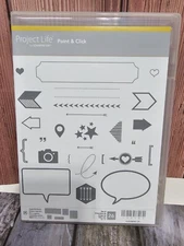 Stampin' Up! PROJECT LIFE POINT & CLICK Stamp Set Arrows Word Bubble camera star
