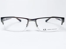 NEW Armani Exchange AX1015 6088 Mens Gunmetal Half Rim Eyeglasses Frames 52/17