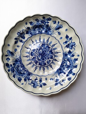 RARE ROYAL DELFT De Porceleyne Fles Bottle Hand Painted 11'' Wall Plate, 2'' High