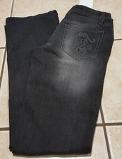 Jessica Simpson Ambition 2019 Black Stretch Denim Rhinestone Bootcut Jeans, 27R