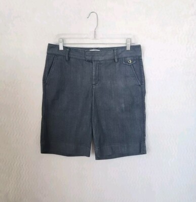 Dockers Collection Womens Size Mid Rise Curvy Blue Bermuda Shorts Slash  Pocket